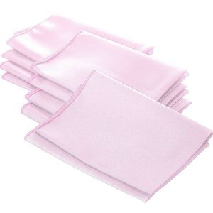 New Set of 10 Light Pink Cloth Napkins Polyester Poplin 18” x 18” USA made